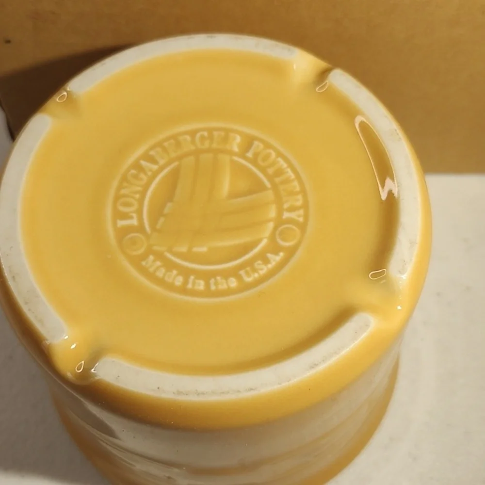 Longaberger Vitrified Pottery Small 1 Pint Crock in Butternut New In Box